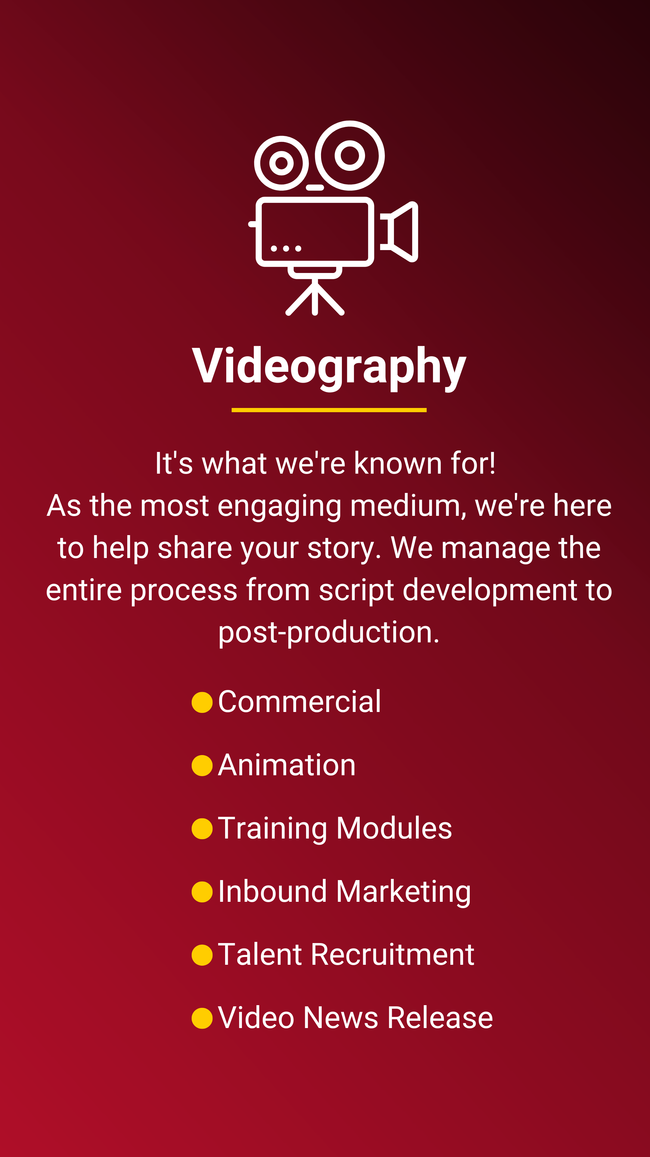Videography–Description mobile layout